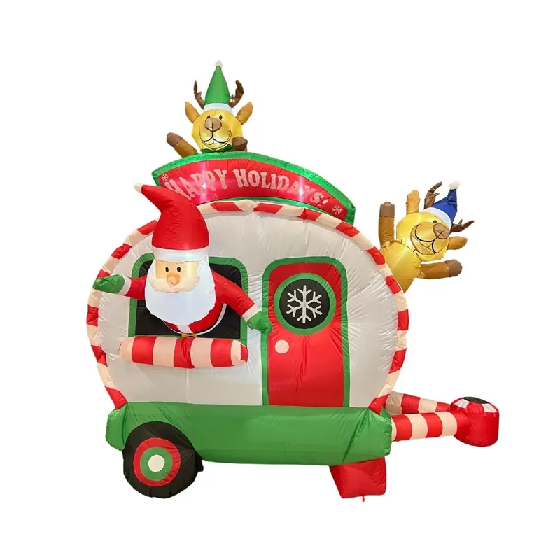7.5 Ft. Holiday Camper With Santa Inflatable Decoration