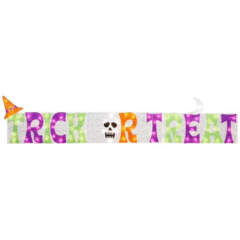 Flat-tastics 16 In. Led Prelit Trick-or-treat Yard Sign Halloween Decor