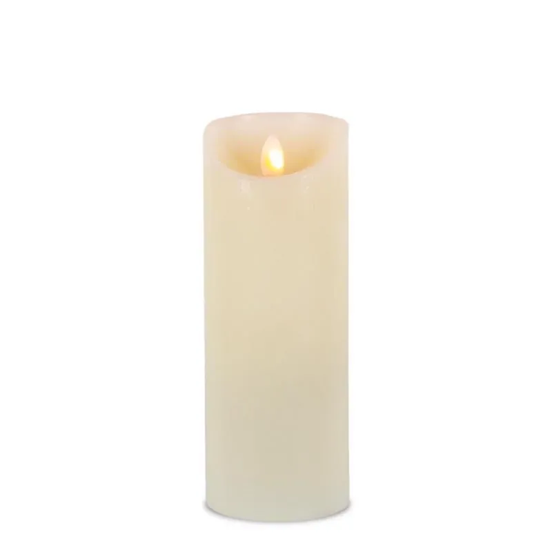 Led Bisque Aurora Flame Candle 8 In.
