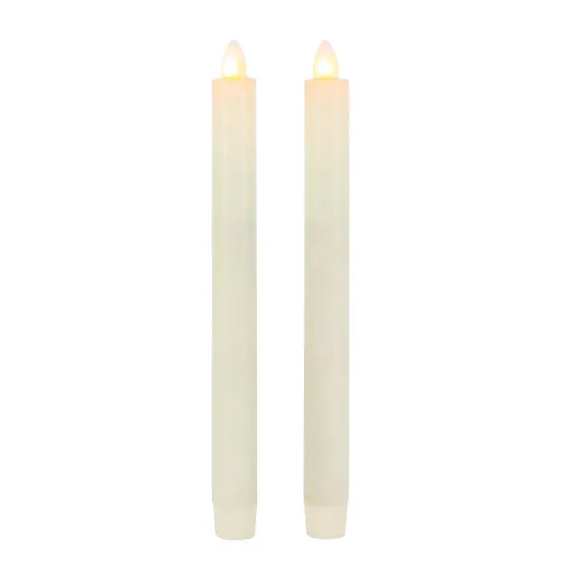 Led Bisque Aurora Flame Taper Candle 10 In. - Battery Operated, Flameless