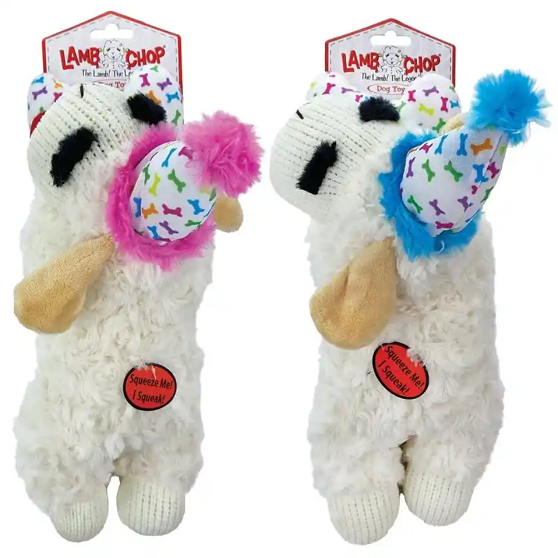 For Dog Assorted Polyester Lamb Chop W/birthday Hat Dog Toy 1 Pk