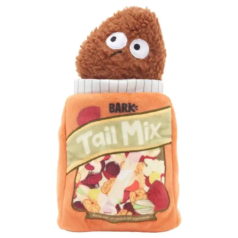 For Dog Multicolored Plush Tail Mix Dog Toy 1 Pk
