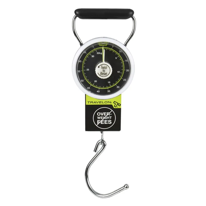 Black Stop And Lock Luggage Scale - 75 Lbs Capacity, Compact Design