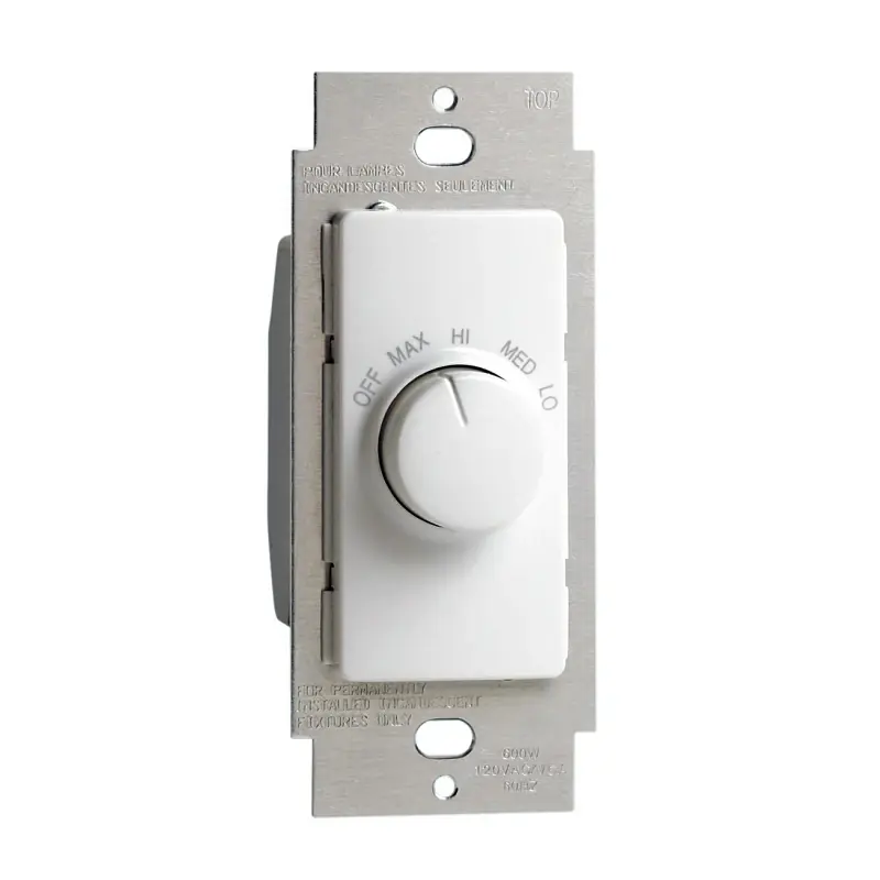 Decora 1.5 Amps Single Pole Rotary Fan Control White 1 Pk