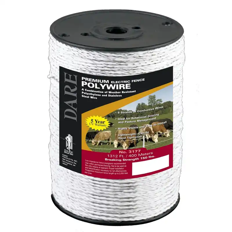 Electric Fence Wire, White, 1,312-ft.