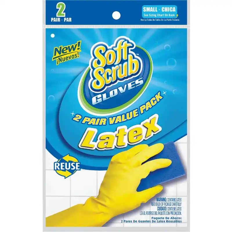 Latex Cleaning Gloves S Yellow 2 Pair