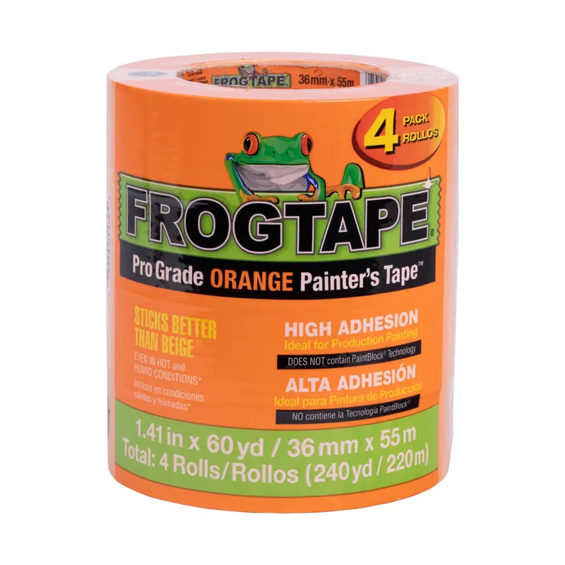 Pro Grade 1.41 W X 60 Yd L Orange High Strength Painter‘s Tape 4 Pk