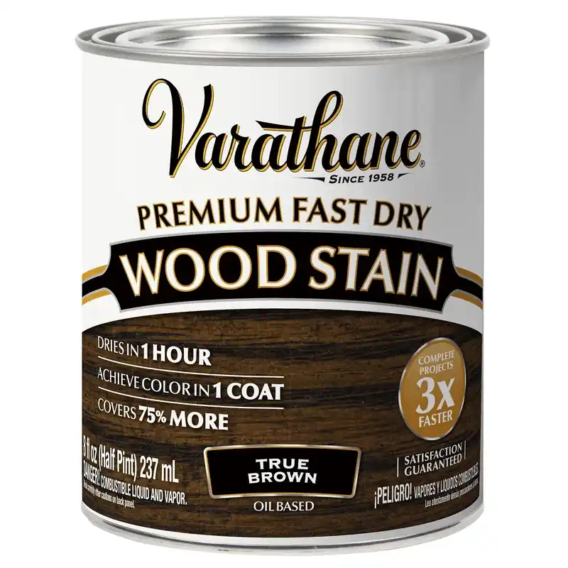 Premium True Brown Oil-based Urethane Modified Alkyd Fast Dry Wood Stain 1/2 Pt