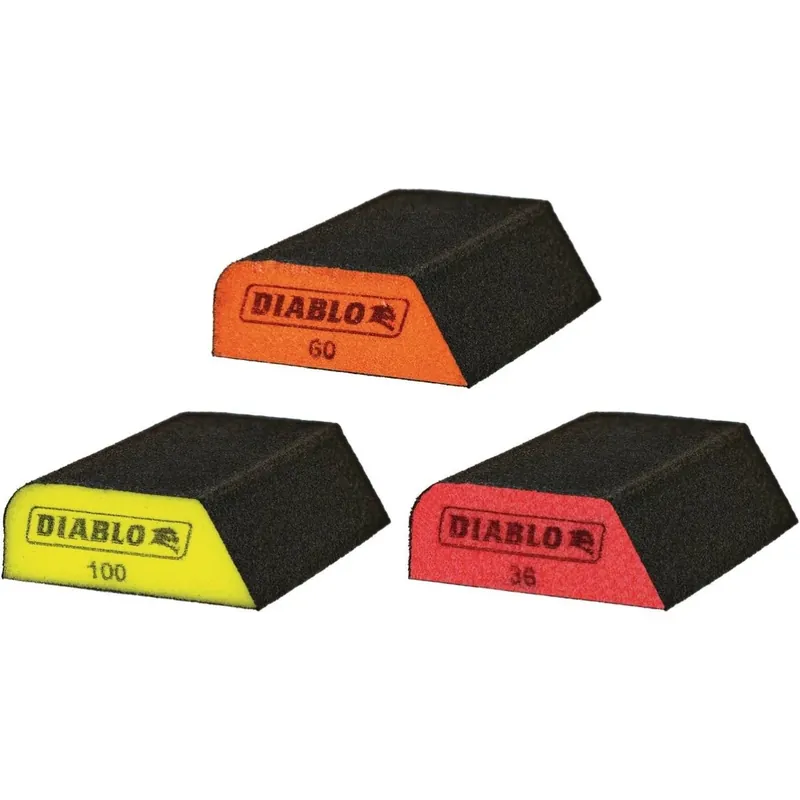 4 In. L X 2-1/2 In. W X 1 In. Assorted Grit Assorted Dual Edge Sanding Sponge