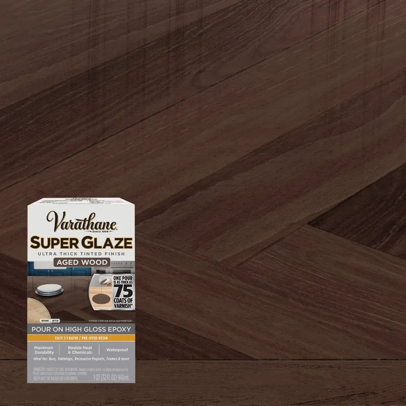 1 Quart Super Glaze High Gloss Aged Wood Epoxy Resin For Interior Surfaces