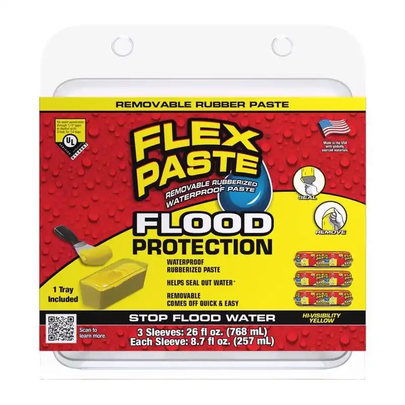 Flex Seal Flood Protection Yellow Rubber Coating 26 Oz - Uv Resistant, No Primer Needed