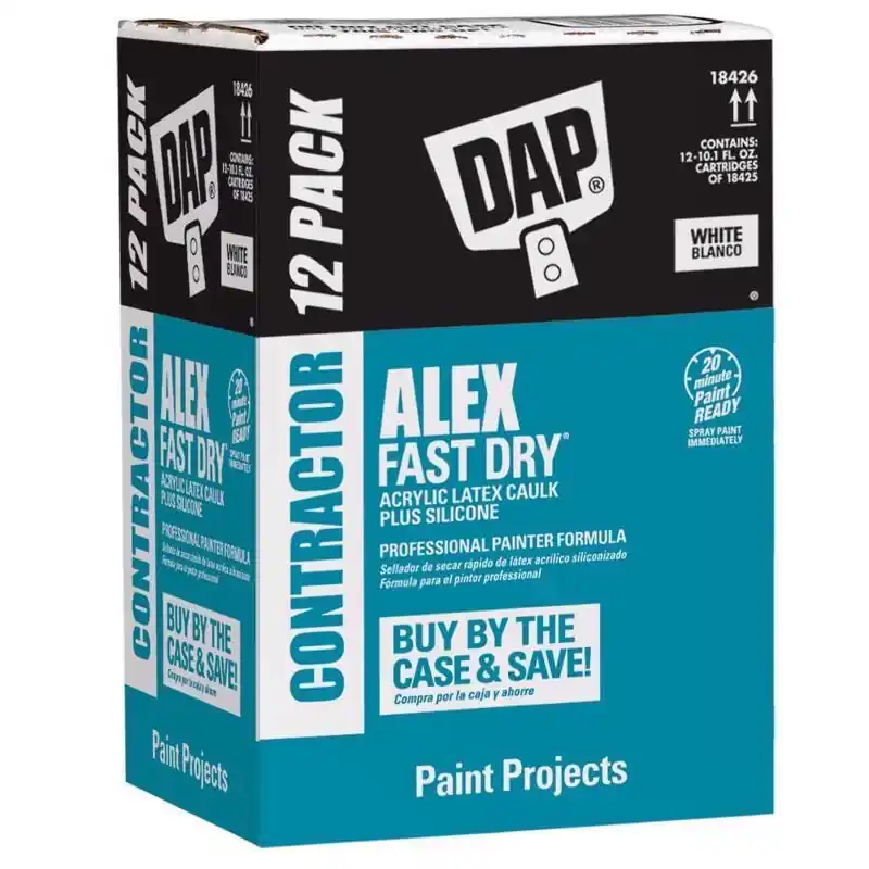 Alex Fast Dry White Siliconized Acrylic Latex Windows/doors/seal/paint Caulk 10.1 Oz