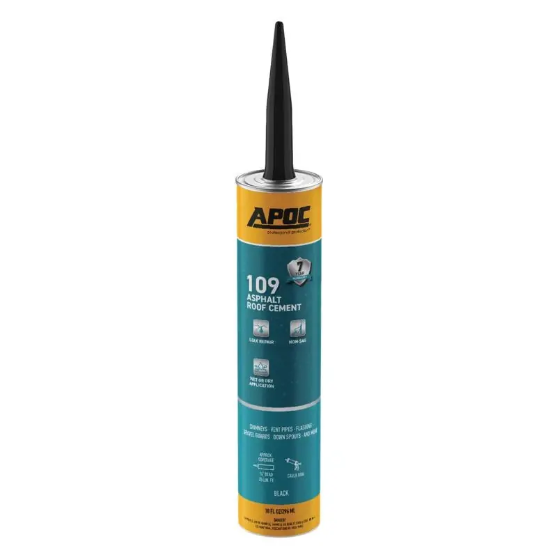 Black Asphalt Roof Cement 10 Ounce Tube For Durable Roof Repairs