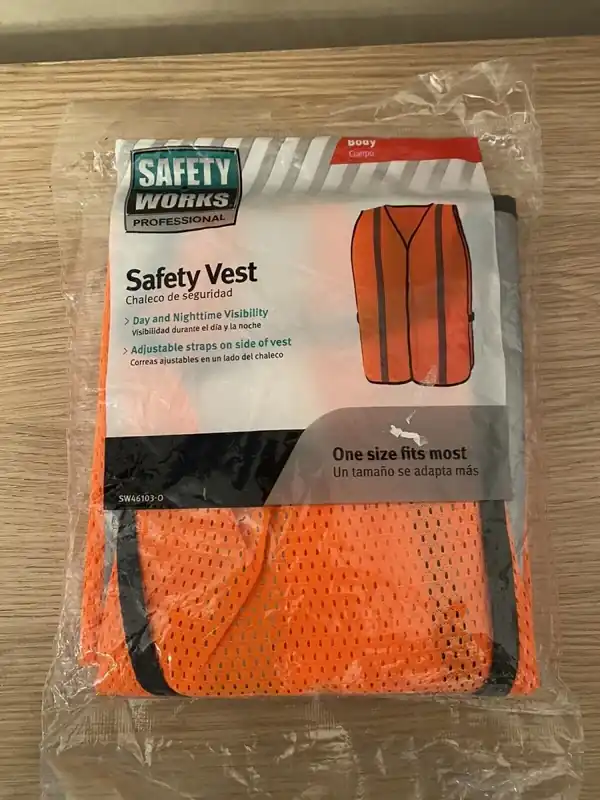 Reflective General Purpose Safety Vest Hi-viz Orange One Size Fits Most