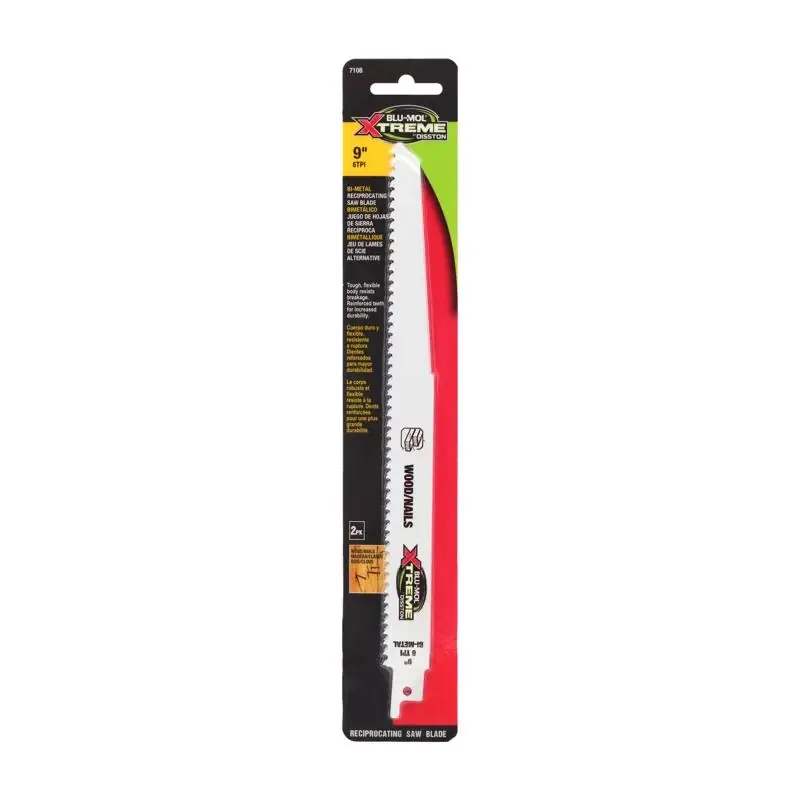 9 Inch Bi-metal Reciprocating Saw Blade 6 Tpi 2 Piece Set