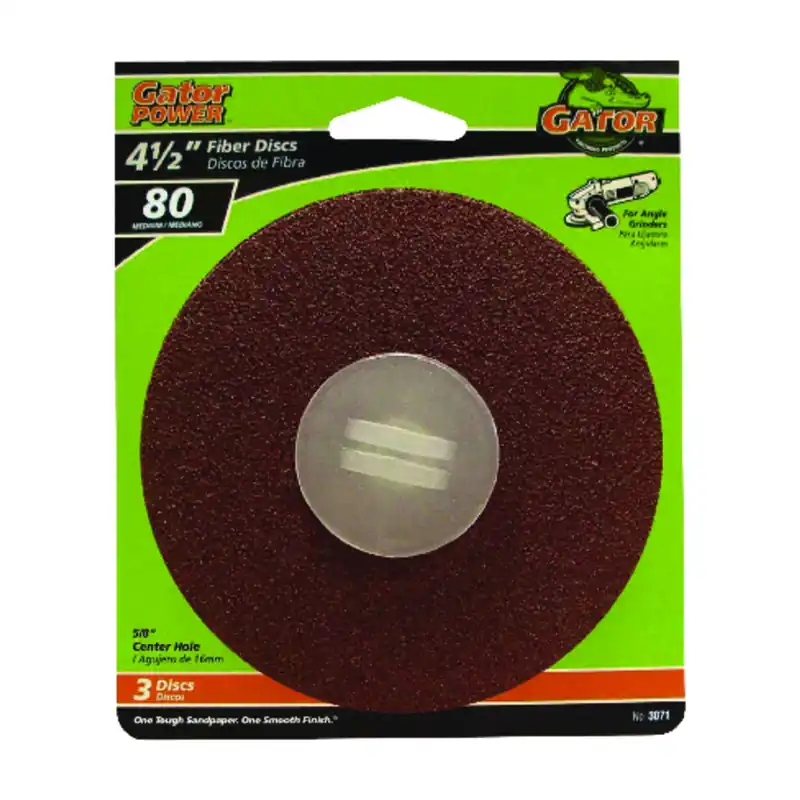 4.5 In. Aluminum Oxide Center Mount Fiber Disc 80 Grit Medium 3 Pk