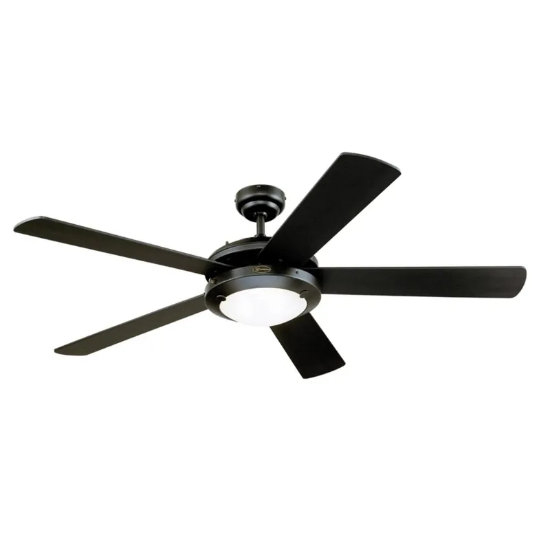 Comet Ceiling Fan + Dimmable Led Light, Matte Black/reversible Blades, 52 In.