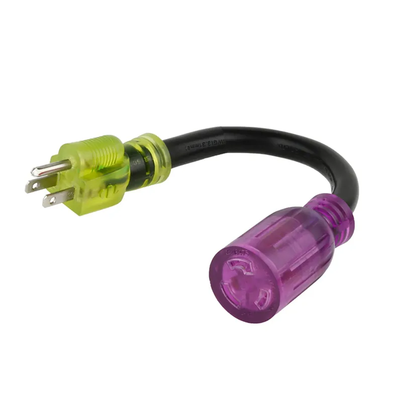 Color Connect 12/3 Sjtw 125 V 12 In. L Outdoor Adapter Cord