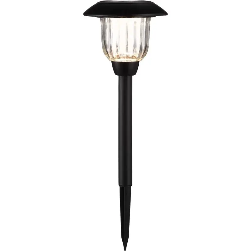 Black Solar Powered 0.2 W Led Pathway Light 1 Pk