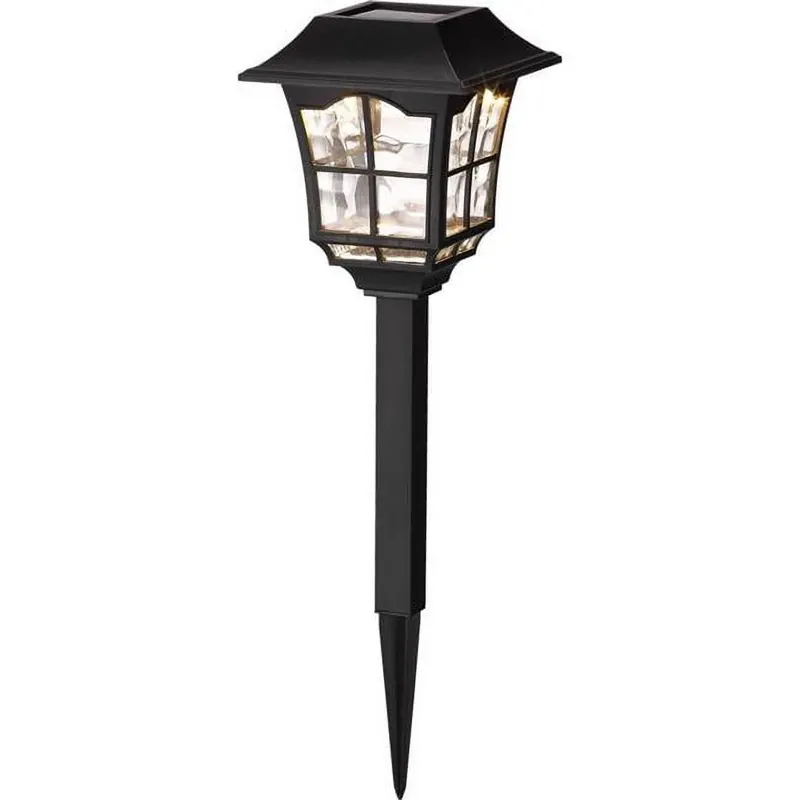 Black Solar Powered 0.06 W Led Pathway Light 1 Pk