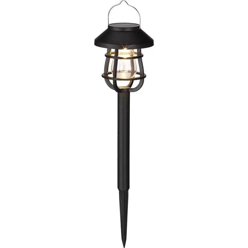 Black Solar Powered 0.06 W Led Pathway Light 1 Pk