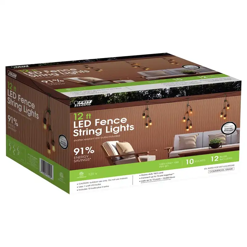 Led String Lights Clear 12 Ft. 10 Lights