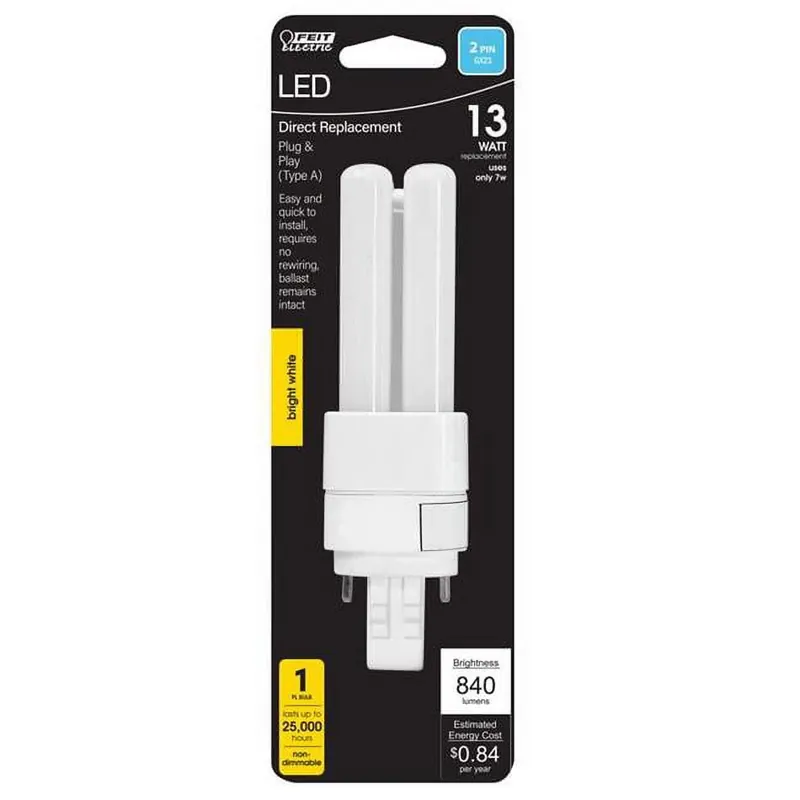 Pl Gx23-2 Led Bulb Bright White 13 Watt Equivalence 1 Pk