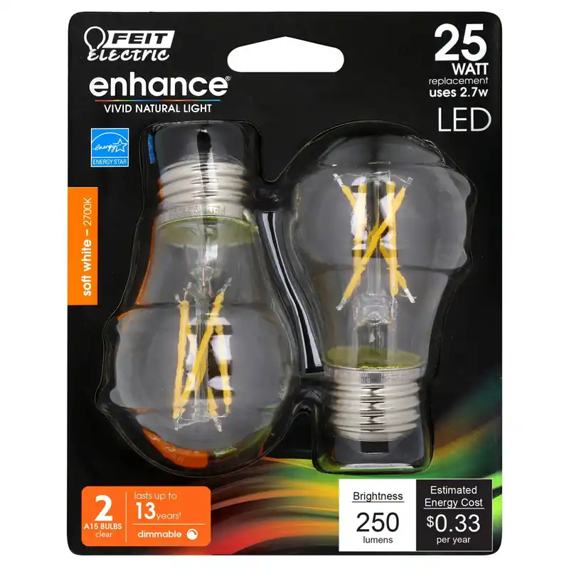 A15 E26 (medium) Filament Led Bulb Soft White 25 Watt Equivalence 1 Pk