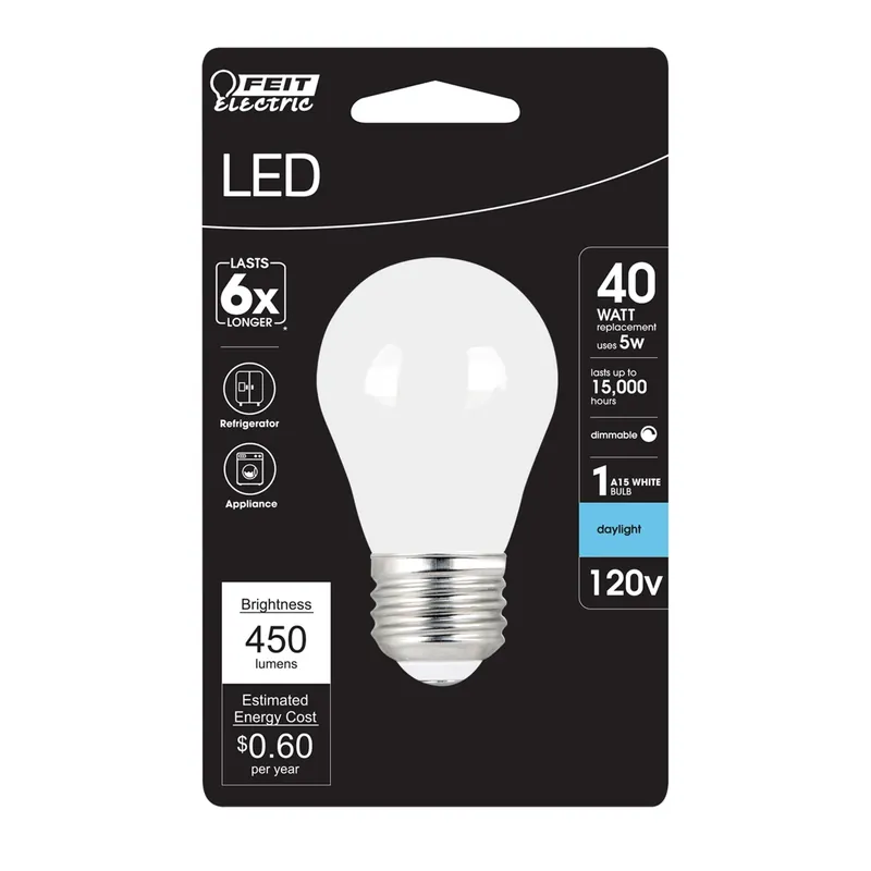 A15 E26 (medium) Filament Led Bulb Daylight 40 Watt Equivalence 1 Pk