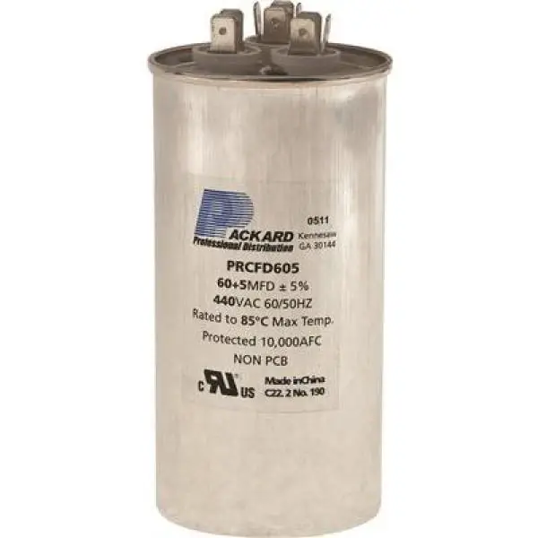 40+7.5 Mfd 440 Volt Round Run Capacitor For Hvac Systems