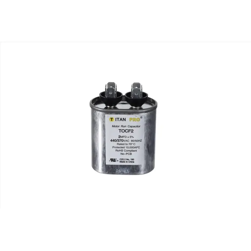 2 Mfd 440 Volt Oval Run Capacitor Tocf2 For Electrical Applications