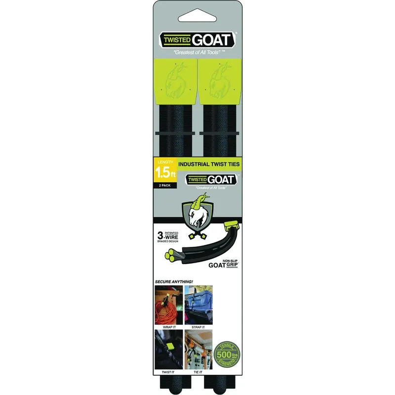 18 In. L Black Twist Ties 2 Pk