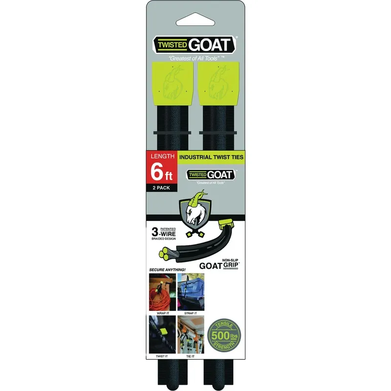 72 In. L Black Twist Ties 2 Pk