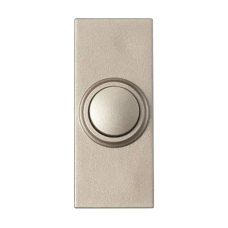 Satin Nickel Wireless Pushbutton Doorbell - Model 18000219