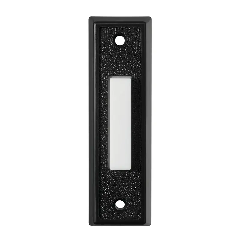 Wired Pushbutton Doorbell In Black And White With Led Light