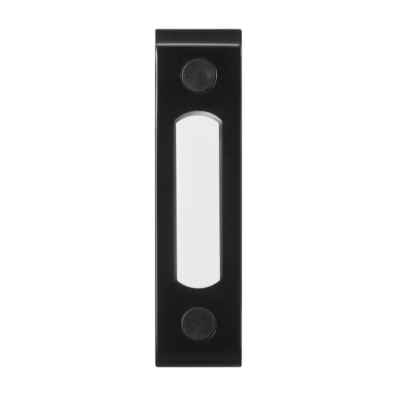 Led Lighted Doorbell Button, Wired, Surface-mount, Black