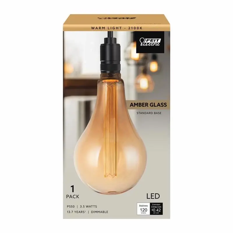 Ps50 E26 (medium) Filament Led Bulb Warm White 60 Watt Equivalence 1 Pk