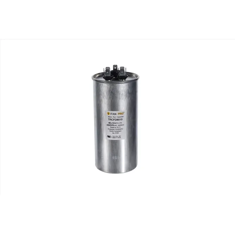80+10 Mfd 440 V Round Run Capacitor For Ducted And Ductless Systems