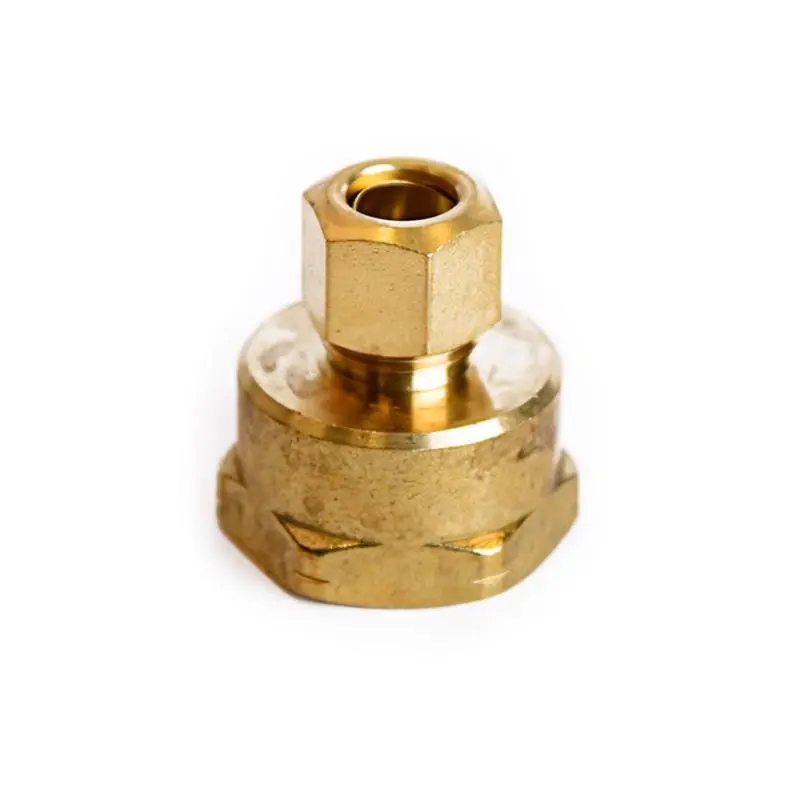 3/8 In. Compression X 3/4 In. D Fpt Yellow Brass Coupling - Lead-free