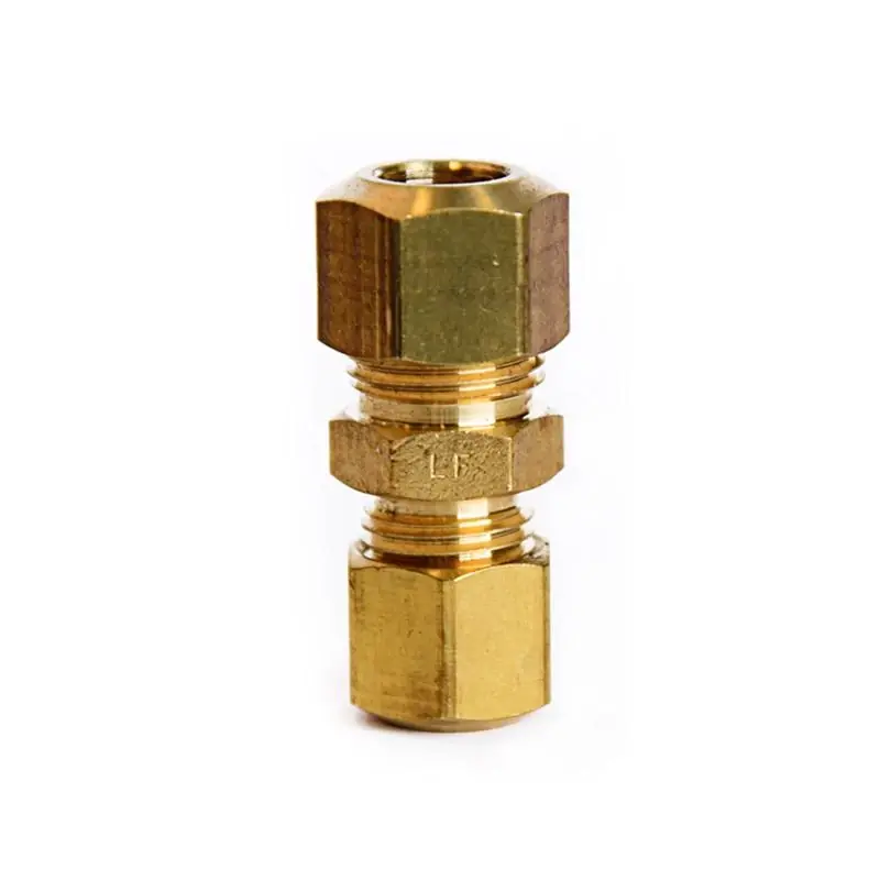 5/16 In. Compression X 1/4 In. D Compression Yellow Brass Union Fitting