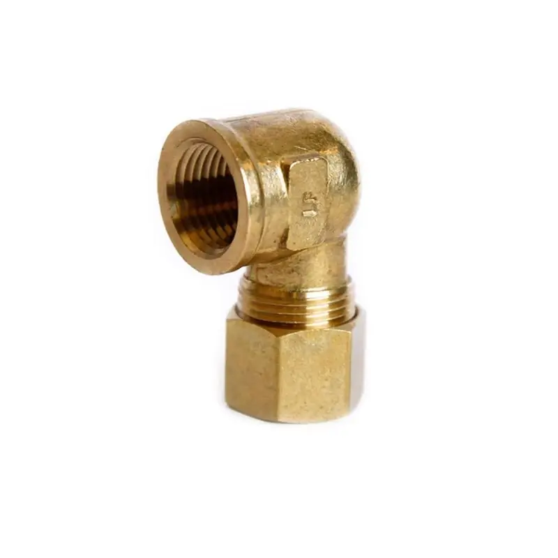 1/2 In. Compression X 3/8 In. Fpt Brass 90 Degree Elbow Fitting