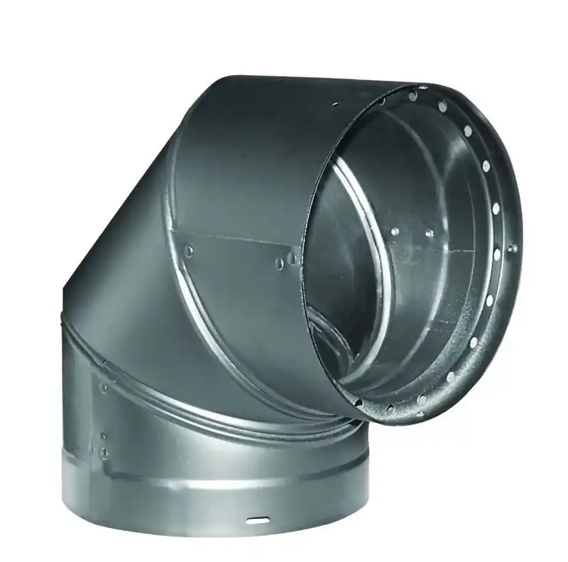 Dvl 6 In. Diameter 90 Degree Galvanized Steel Double Wall Elbow