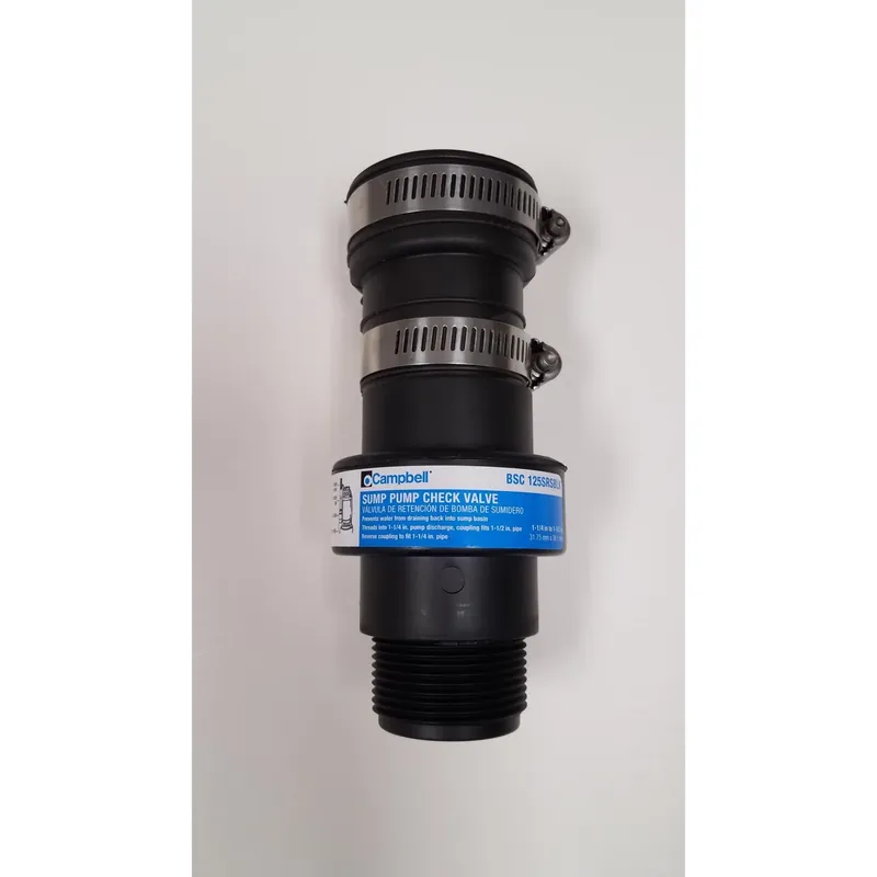 1-1/4 In. D X 1-1/4 In. D Plastic Swing Check Valve - Model Bsc 125srsblk