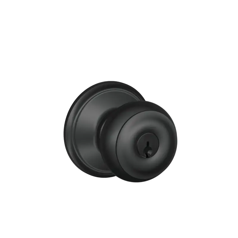 F-series Georgian Matte Black Entry Knob - Right Or Left Handed, Grade 2