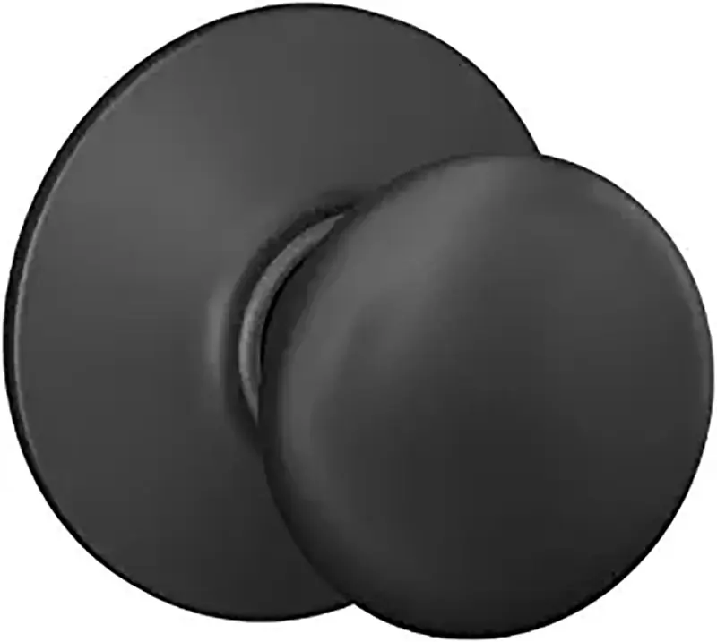 Plymouth Closet Door Knob, Matte Black