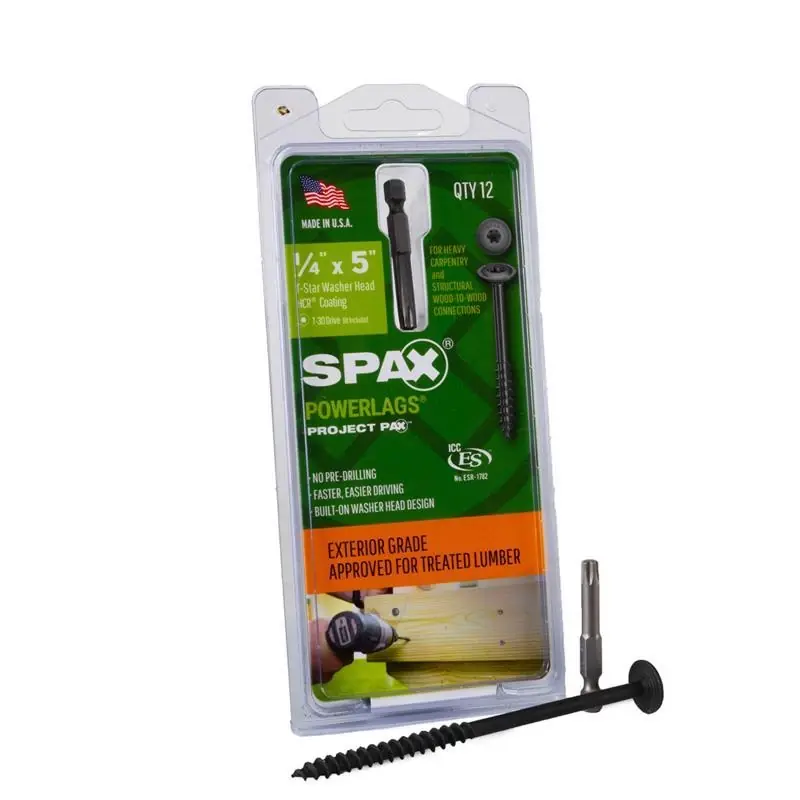 Powerlag 1/4 In. In. X 5 In. L T-30 Washer Head Serrated Structural Screws