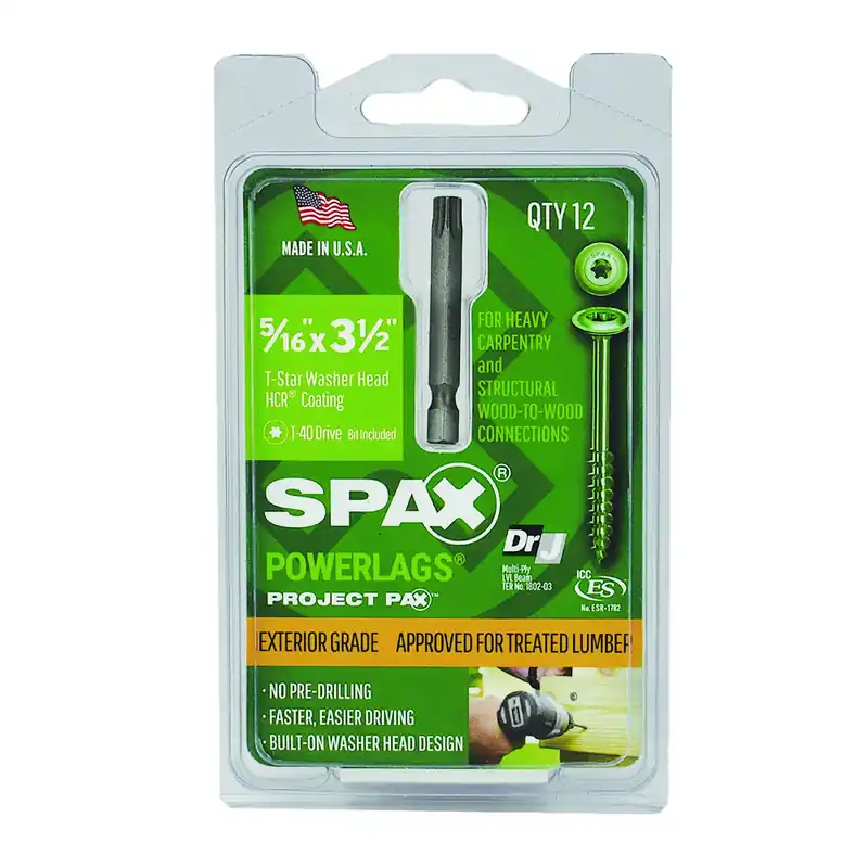 Powerlag 5/16 In. In. X 3.5 In. L T-40 Washer Head Serrated Structural Screws
