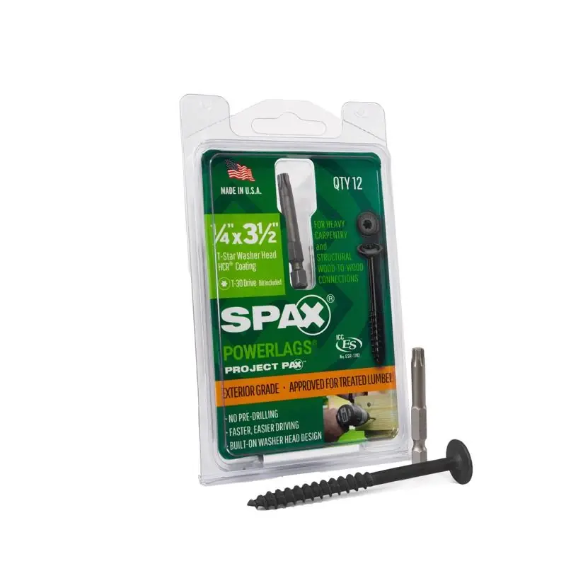 Powerlag 1/4 In. In. X 3-1/2 In. L T-30 Washer Head Serrated Structural Screws