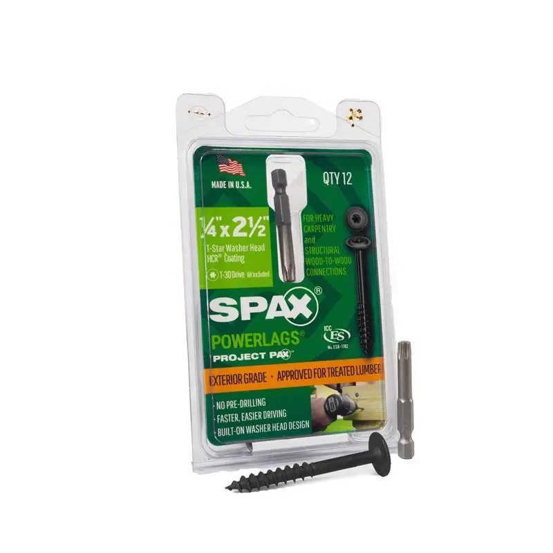 Powerlag 1/4 In. In. X 2-1/2 In. L T-30 Washer Head Serrated Structural Screws