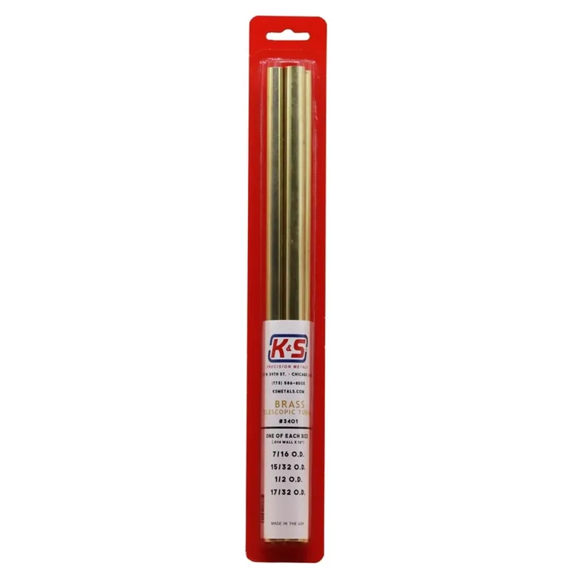 12 In. L Round Brass Tube 4 Pk